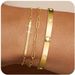 Cubic Zirconia Inlaid Paper Clip Chain Bracelet Can Be Stacked And Worn As A Three Piece Jewelry Set For Fashionable Commuting_ipsvogv.com
