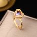 Japanese Korean Diamond Studded Rainbow Colorful Heart-shaped Zircon For Women, Fashionable And Versatile Color Changing_ipsvogv.com