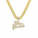 Hiphop hip-hop full diamond patchwork letter pendant punk style Cuban necklace, men's accessory_ipsvogv.com
