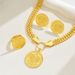 Fashion OL Round Brand Life Tree Pendant Necklace Earring Set Personalized Electroplating Ring Versatile Jewelry_ipsvogv.com
