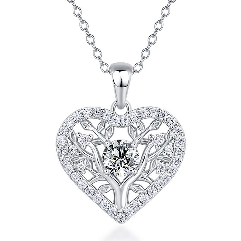 new Tree Of Life Love Pendant Necklace Female S925 Silver Inlaid Moissanite Clavicle Chain Custom_ipsvogv.com