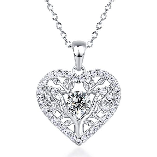 new Tree Of Life Love Pendant Necklace Female S925 Silver Inlaid Moissanite Clavicle Chain Custom_ipsvogv.com