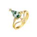 Green Moss Combination Ring Female S925 Silver Personality Unique Water Grass Agate Ring Light Luxury_ipsvogv.com