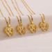 new products simple fashion hollow love flower 26 English letters diamond pendant necklace clavicle chain_ipsvogv.com