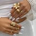 8-piece Set Of Starfish Scallop Ring Set, European And American Fashion Trend Niche Design Model Stage Catwalk Matching Accessories_ipsvogv.com
