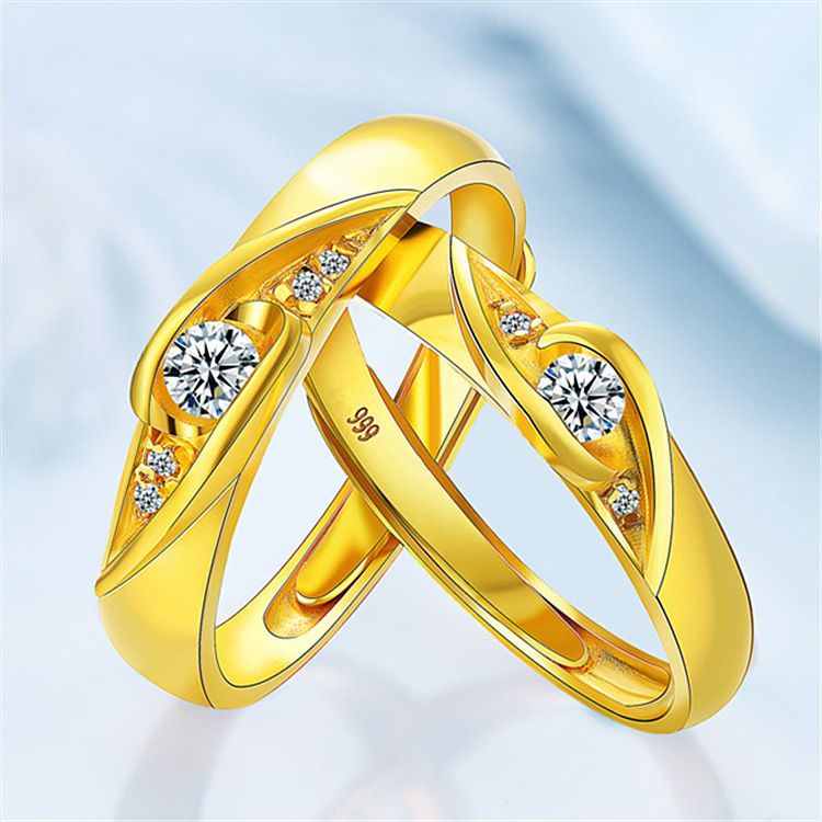 Vietnamese Couple Opening Flowing Line Ring, Gold-plated Men's And Women's Ring_ipsvogv.com