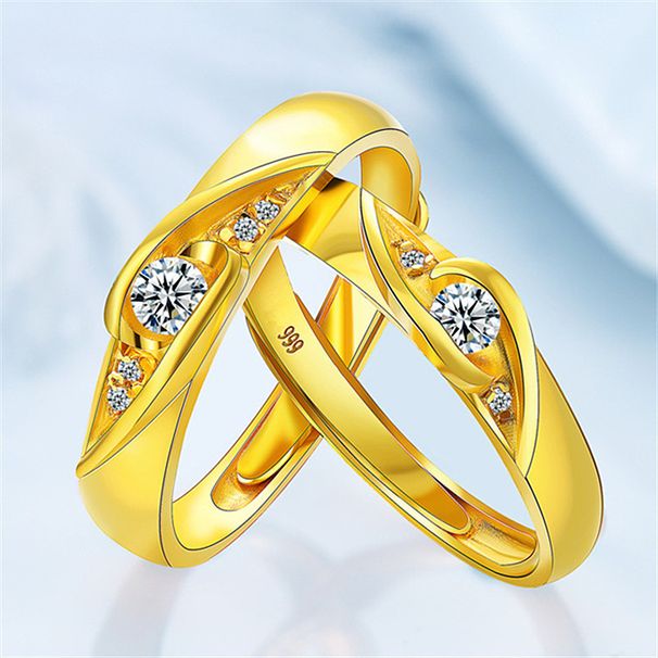 Vietnamese Couple Opening Flowing Line Ring, Gold-plated Men's And Women's Ring_ipsvogv.com
