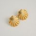 Retro Plated Titanium Steel Shell Wrinkle Stripe Earrings_ipsvogv.com