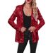 Women's Clothing new commuter style cardigan lapel long sleeved sequined casual suit_ipsvogv.com
