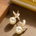 French Elegant Small Fragrance Style Inlaid With Diamonds, Glazed Flowers, Pearl Earrings, Women's High-end_ipsvogv.com