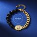 Wedding Language Design, High-end Fashion, Personalized Skeleton Black Agate Bracelet, Men's And Women's Accessories_ipsvogv.com