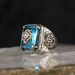 style Hot Texture Inlaid Selling Ethnic With Sea Blue Zircon Ring, Simple Ins Without Fading, Light Luxury Ring, Fading,_ipsvogv.com