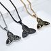 Nordic Celtic triangle knot star moon sun titanium steel necklace myth Odin triangle knot pendant_ipsvogv.com