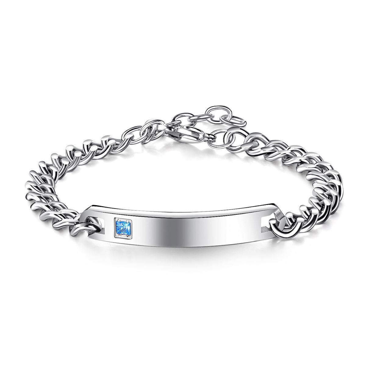 Men And Women's Jewelry Smooth Bracelet Couple Stainless Steel Diamond Personality Simple Creative Engraved Titanium Steel Jewelry_ipsvogv.com