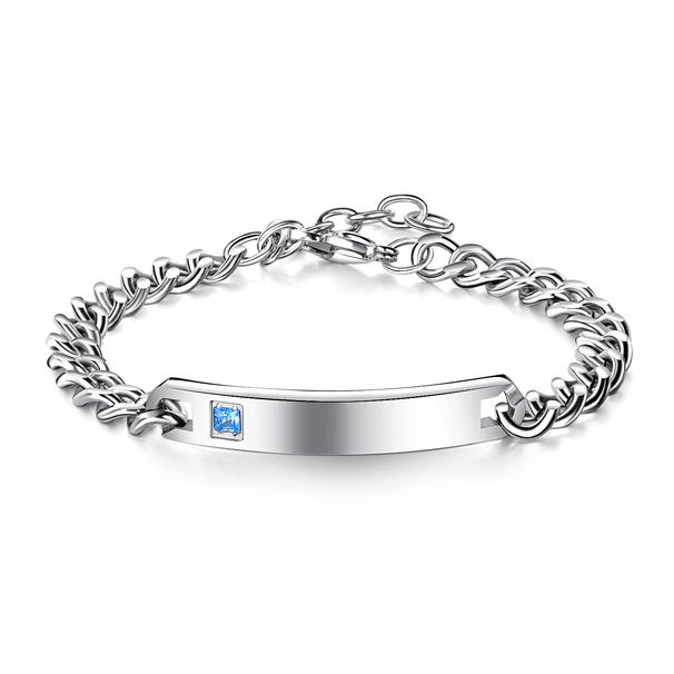Men And Women's Jewelry Smooth Bracelet Couple Stainless Steel Diamond Personality Simple Creative Engraved Titanium Steel Jewelry_ipsvogv.com