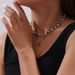 Natural Bead Tiger Eye Stone Oval Pendant Necklace For Female Niche, Light Luxury, Double-layer Stacked Titanium Steel_ipsvogv.com