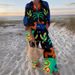 Women's Clothing Fashion Printed Leisure Vacation Style Suit _ipsvogv.com