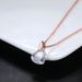 Unisex hot selling jewelry simple transparent love necklace zircon inlaid rose gold electroplated jewelry_ipsvogv.com