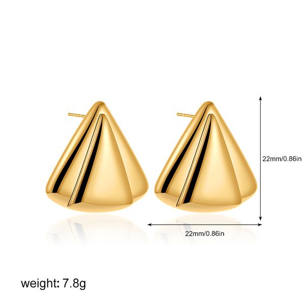 Unisex Retro Temperament Earrings Plated Glossy Hollow Triangle Earrings Quiet Luxury Style Earrings_ipsvogv.com