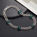 Men’s Jewelry Set Fashion Emerald New Hip Hop Necklace Fashion High Grade Alloy Rhinestone Cuban Chain_ipsvogv.com
