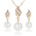 Pearl Diamond women's necklace smart pearl earrings necklace set spiral temperament wind jewelry_ipsvogv.com
