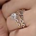 Super New Diamond Studded Chain Ring With Separation For Two Women's Yellow, Silver, And Gold Dual Color Wedding_ipsvogv.com