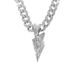 hot Selling Full Diamond Paper Airplane Alloy Pendant, Fashionable And Simple Hip-hop Cuban Chain Necklace_ipsvogv.com