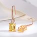 Women's Jewelry Sterling Silver Emerald Ear Hooks Temperamental And Fashionable Geometric Pink Diamond Earrings_ipsvogv.com
