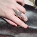 style Fan Ins Feather High-end Leng Zircon Ring Women's Niche Luxury Fashion Geometric Versatile Accessories_ipsvogv.com