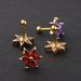 Stainless steel titanium steel metal thread set zircon six petals small ear nail ear bone nail jewelry piercing jewelry_ipsvogv.com