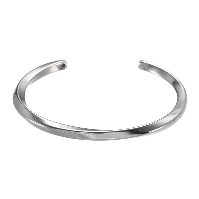 Watch Accessories European And American Fashion Simple Titanium Steel C Shaped Open Bracelet Couple Bracelet Female_ipsvogv.com