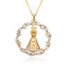 Fashion Gold Hollow Copper Gold Plated Zircon Lace Pendant Religious Necklace Jewelry Accessories_ipsvogv.com