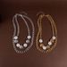 Jewelry Fashion Trend Alloy Thick Chain Double Layer Round Cake Necklace Personality Clavicle Chain_ipsvogv.com
