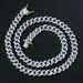 Men’s Jewelry Set Fashion Hip Hop Necklace 9mm Single Row Blue And White Zircon Hip Hop Cuban Chain Men And Women Hiphop Accessories_ipsvogv.com