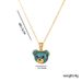 Simple fashion gold plated colorful bear necklace women's full diamond cute animal pendant titanium steel clavicle chain_ipsvogv.com