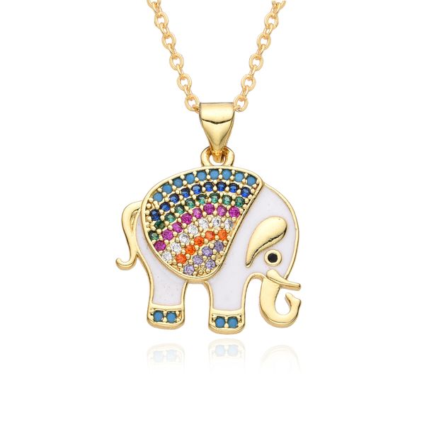 Personality Fashion All Match Elephant Pendant Hip Hop Exaggeration For Inlaid Zircon High End Necklace Female Accessories_ipsvogv.com