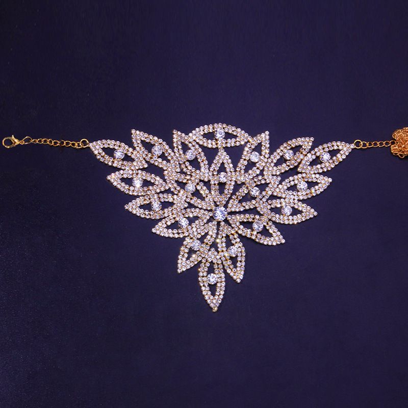 hot selling new sexy exaggerated rhinestone necklace nightclub dance full diamond flower-shap_ipsvogv.com