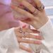 Ring 【 】 People's 2617 Collection Female Student Pink Diamond Love Texture Pearl Zircon Tassel Chain Sweet Cool Style 【 】_ipsvogv.com