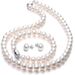 French Simple Temperament 8 9mm Freshwater Pearl Female Necklace Bracelet Earrings Three Piece Birthday Gift For Mother_ipsvogv.com