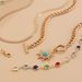 Ins Style Colorful Crystal Snake Bone Chain Necklace, Simple Turquoise Sun Pendant Set, Layered Necklace Accessory_ipsvogv.com