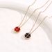 Red and black love pendant, four leaf grass necklace, female titanium steel personality niche, versatile jewelry, double_ipsvogv.com