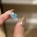Embroidered Ball Blue Zircon For Vintage Women's Internet Popularity, Light Luxury, High Quality, Exquisite Finger Ring Popularity, Luxury, Quality,_ipsvogv.com