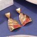 Patek Colorful Oil Drop Earrings Antique Oil Painting New Chinese Flower Earrings Niche Versatile Accessories High End_ipsvogv.com