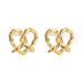 Unisex Simple All Match Super Fairy Brei Knot Three Dimensional Cross Copper Crossing Diamond Love Knot Heart Shaped Earrings_ipsvogv.com