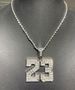 Unisex Hot Selling Hip Hop Jewelry Diamond Basketball 23 Pendant Fashion Unisex Necklace_ipsvogv.com