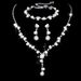 Women’s Jewelry Set Fashion New Shiny Diamond Inlaid Women's Wedding Accessories Necklace Earrings Bracelet Three Piece Set_ipsvogv.com