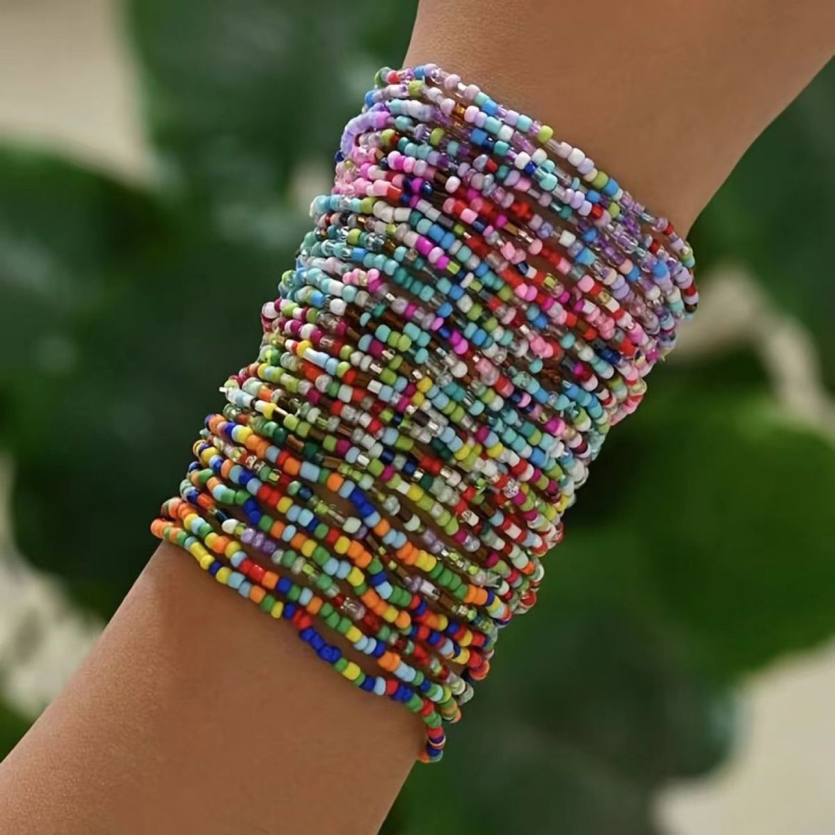 Bohemian Ethnic Style Colored Rice Bead Bracelet Set For Women_ipsvogv.com