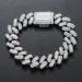 New Fashion Hip Hop Bracelet 15mm White Gold Brass Iced CZ Heavy Baguette Cuban Link Wristband Miami Curb Chain Jewelry_ipsvogv.com