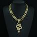 Renqing New Hot Selling 2025 Zodiac Alloy Pendant Full Diamond Spirit Snake Coiled Hip Hop Fashion Men's Necklace_ipsvogv.com