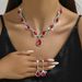 Trendy Fashion Versatile New Bride Jewelry Earrings Set Chain Water Drop Necklace_ipsvogv.com